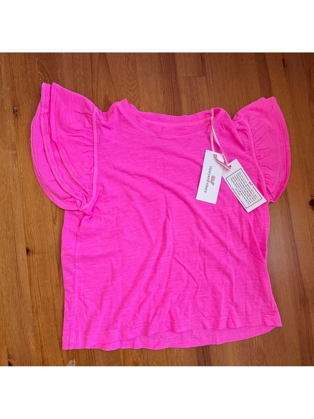 Vineyard Vines surf tee hot pink top size 7/8 NWT